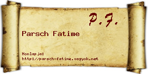 Parsch Fatime névjegykártya
